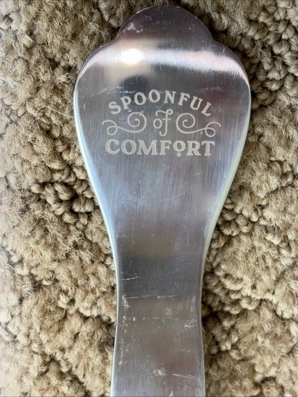 Vintage Silver-Tone Soup Ladle - Ornate Handle spoonful of comfort brand